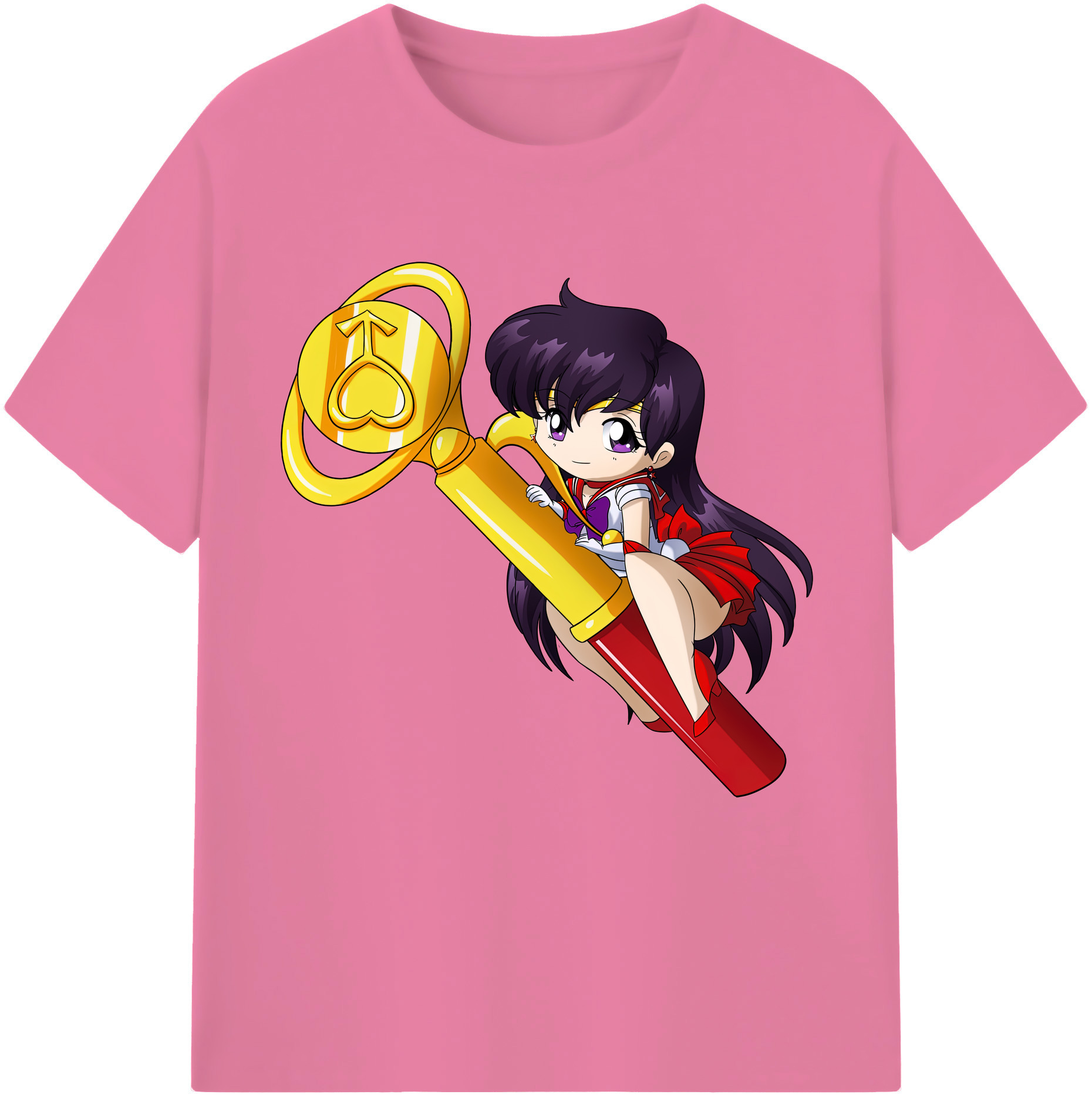 （画像用） 美少女戦士セーラームーン 火野レイ ひの レイ Sailor Moon Hino Rei （セーラーマーズ,Sailor Mars） 綿100％半袖Tシャツ（フロントプリント）